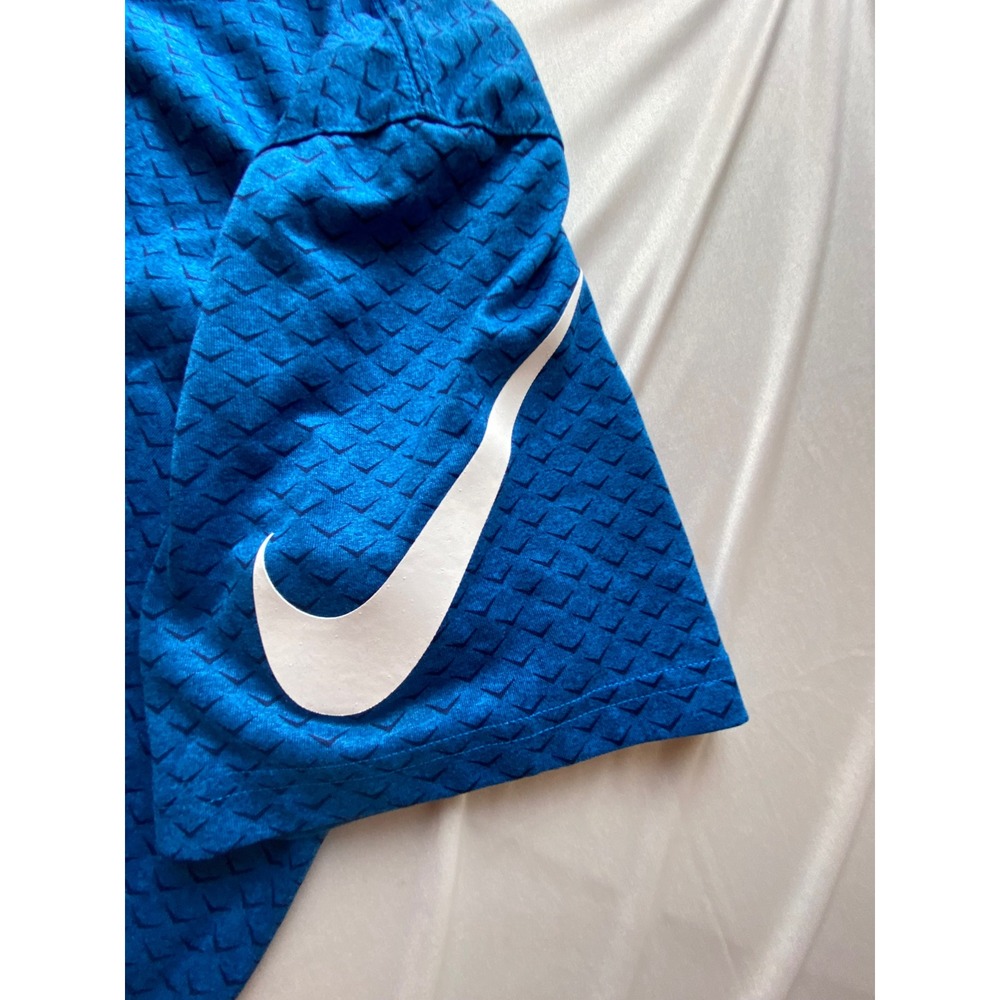 Nike Dri-FIT Mens Blue Textured Diamond Pattern Training T-Shirt 832064-431 L - Picture 3 of 6